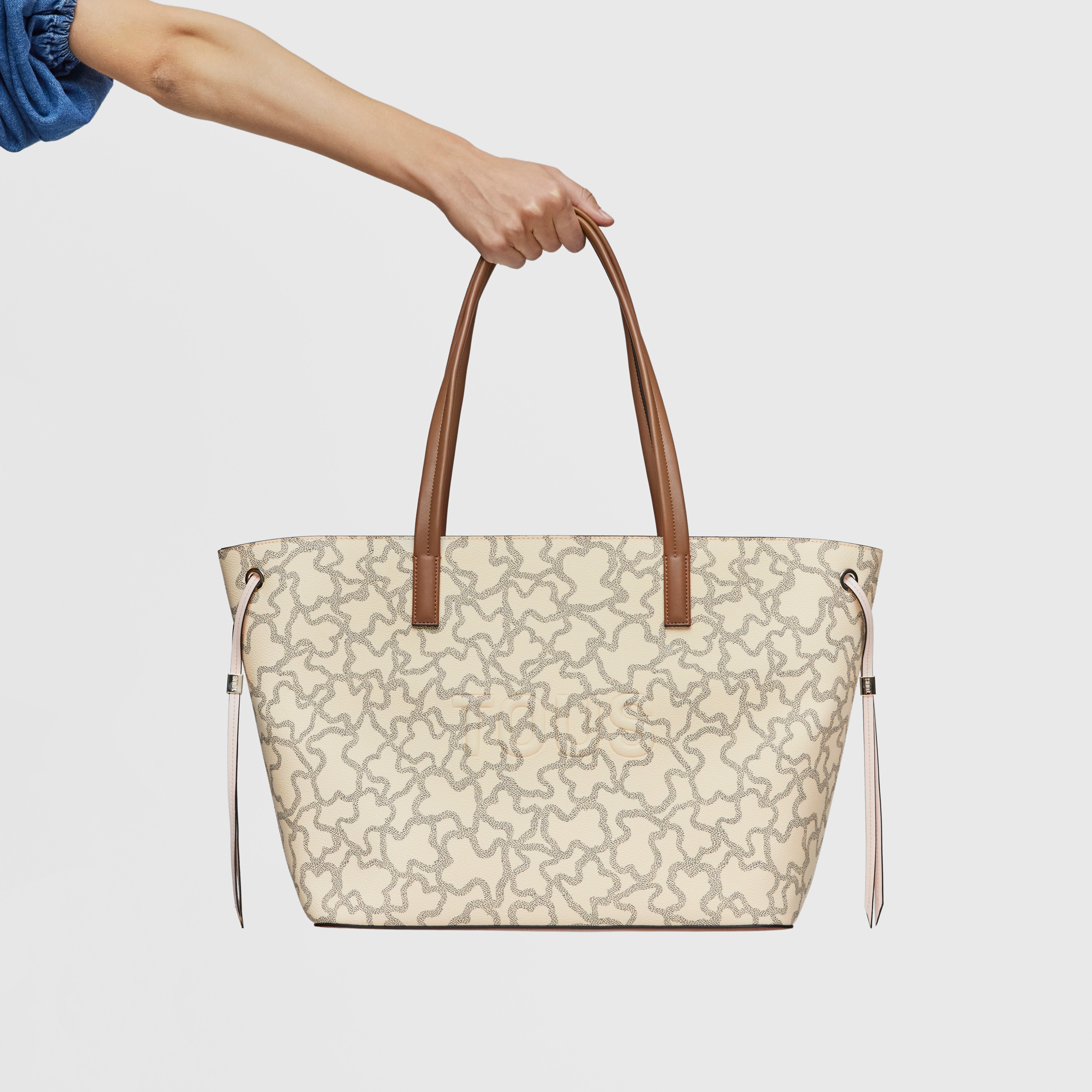 Large beige Tote bag Kaos Icon