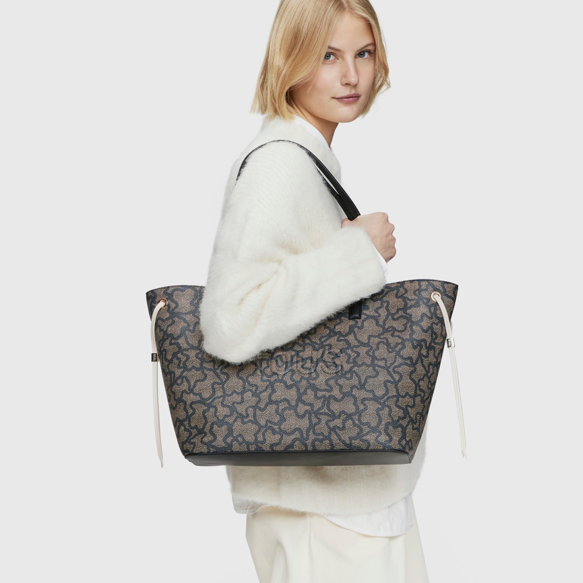 Large black Tote bag Kaos Icon