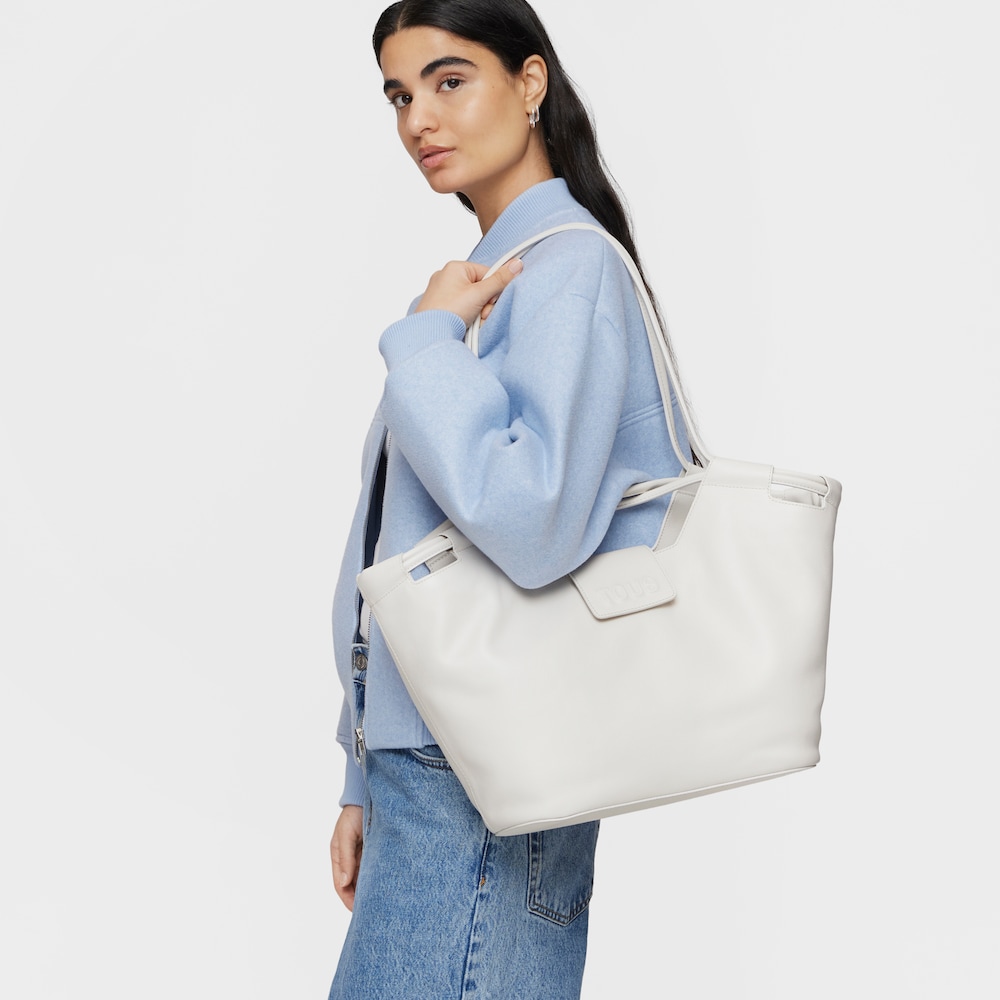 Large white leather Tote bag TOUS Sun