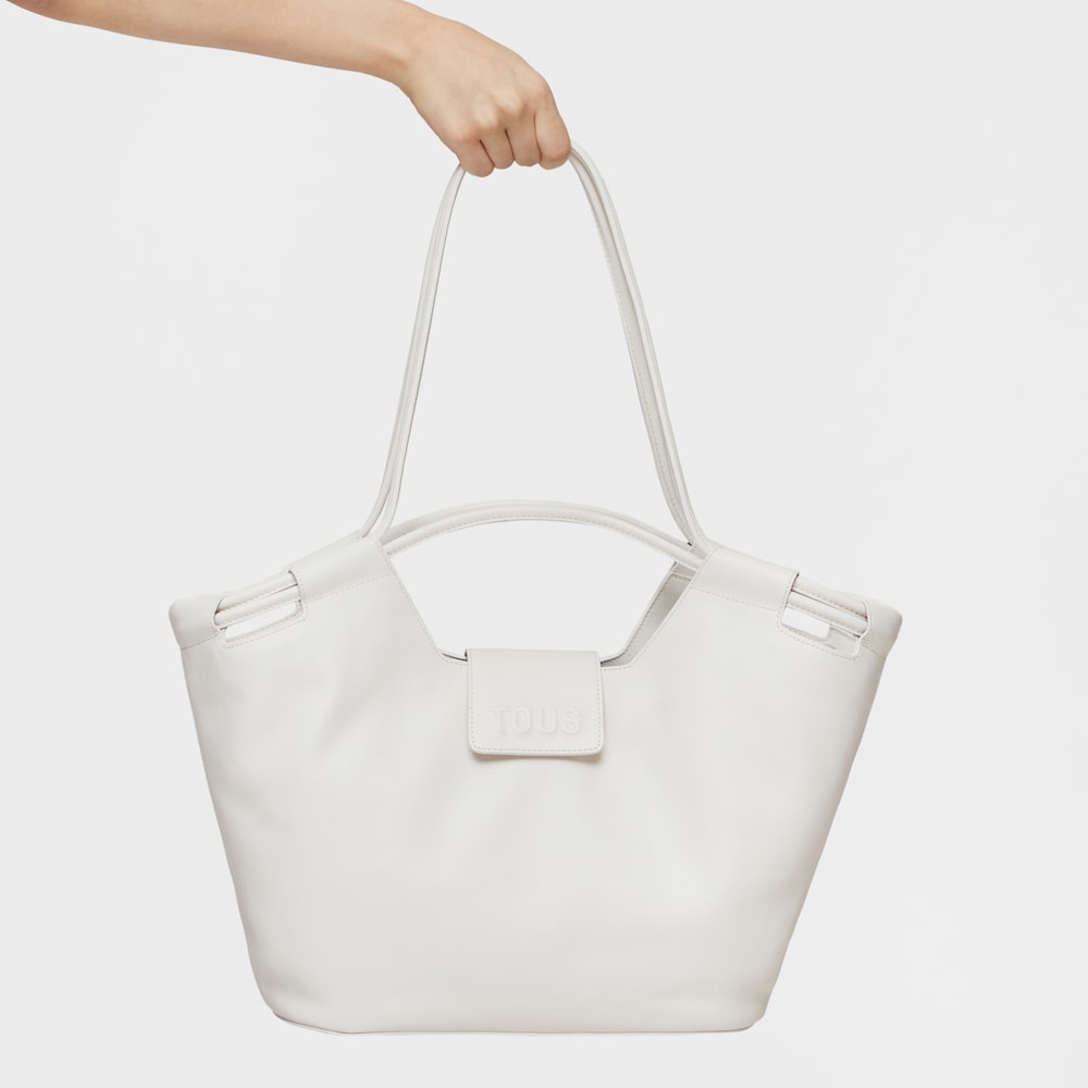 Large white leather Tote bag TOUS Sun