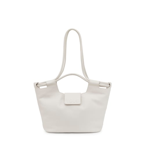 Medium white leather Tote bag TOUS Sun