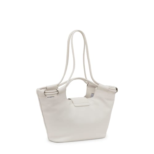 Medium white leather Tote bag TOUS Sun