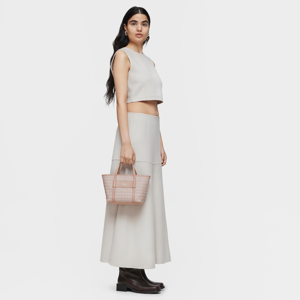 Small taupe Tote bag TOUS MANIFESTO