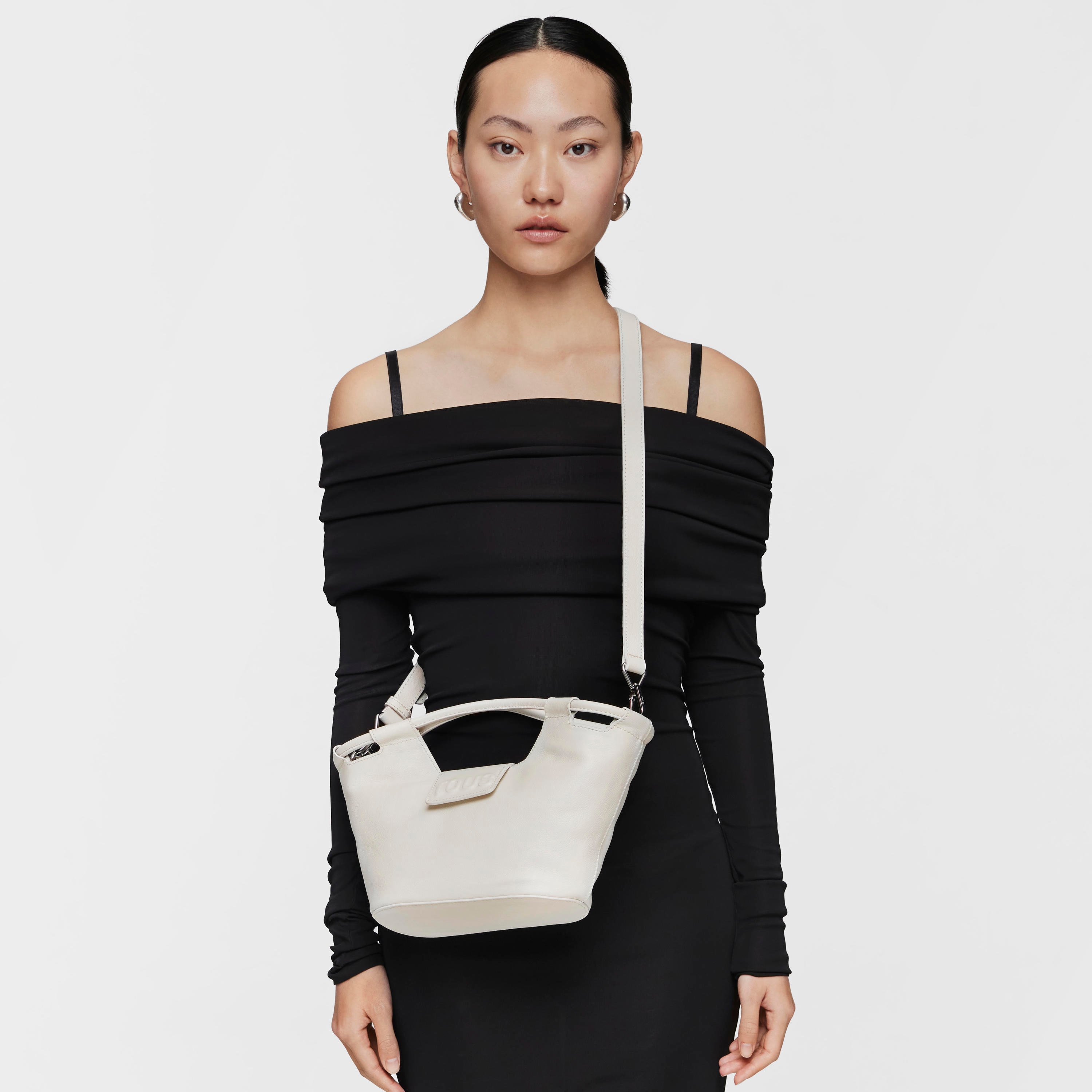 Small white leather Tote bag TOUS Sun