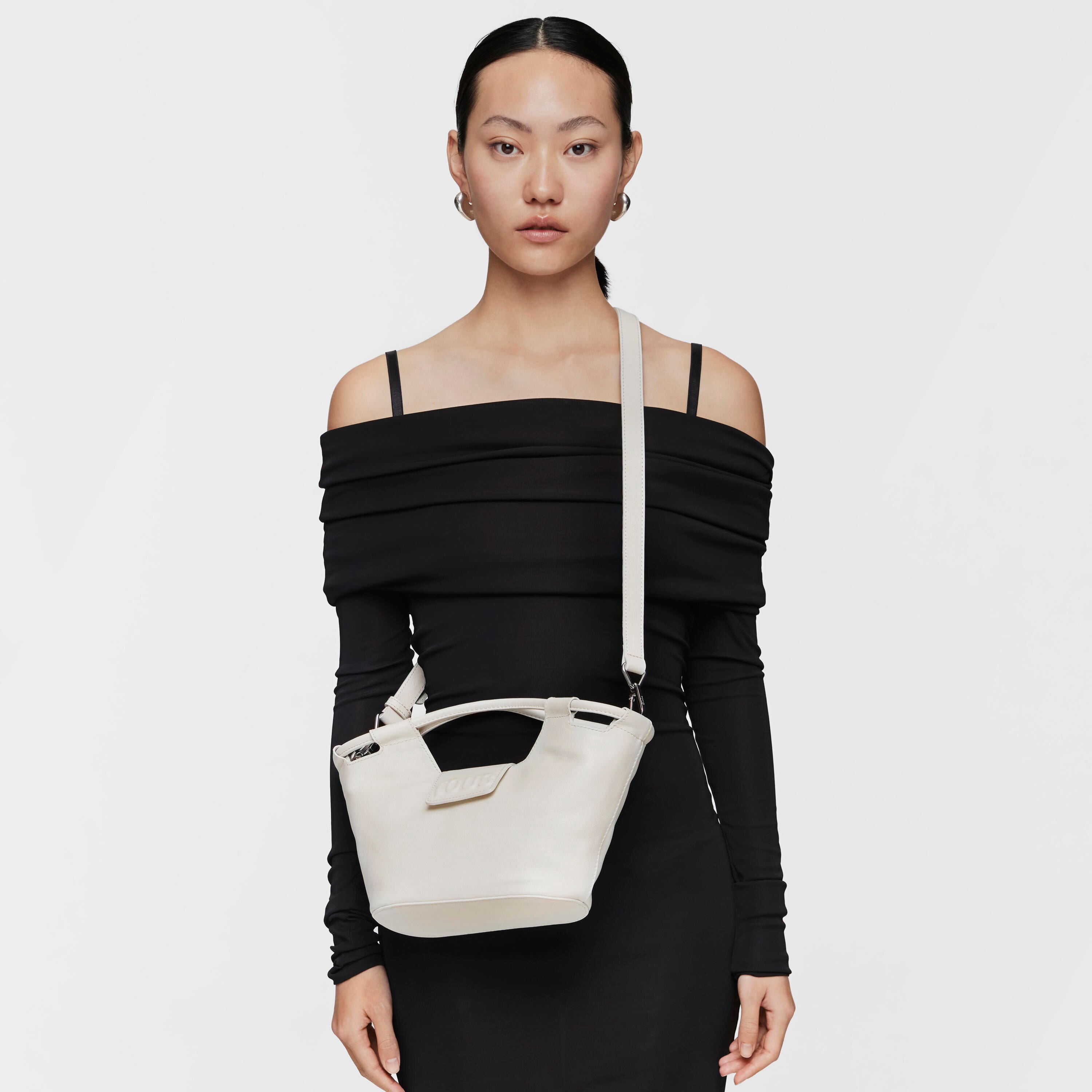 Small white leather Tote bag TOUS Sun