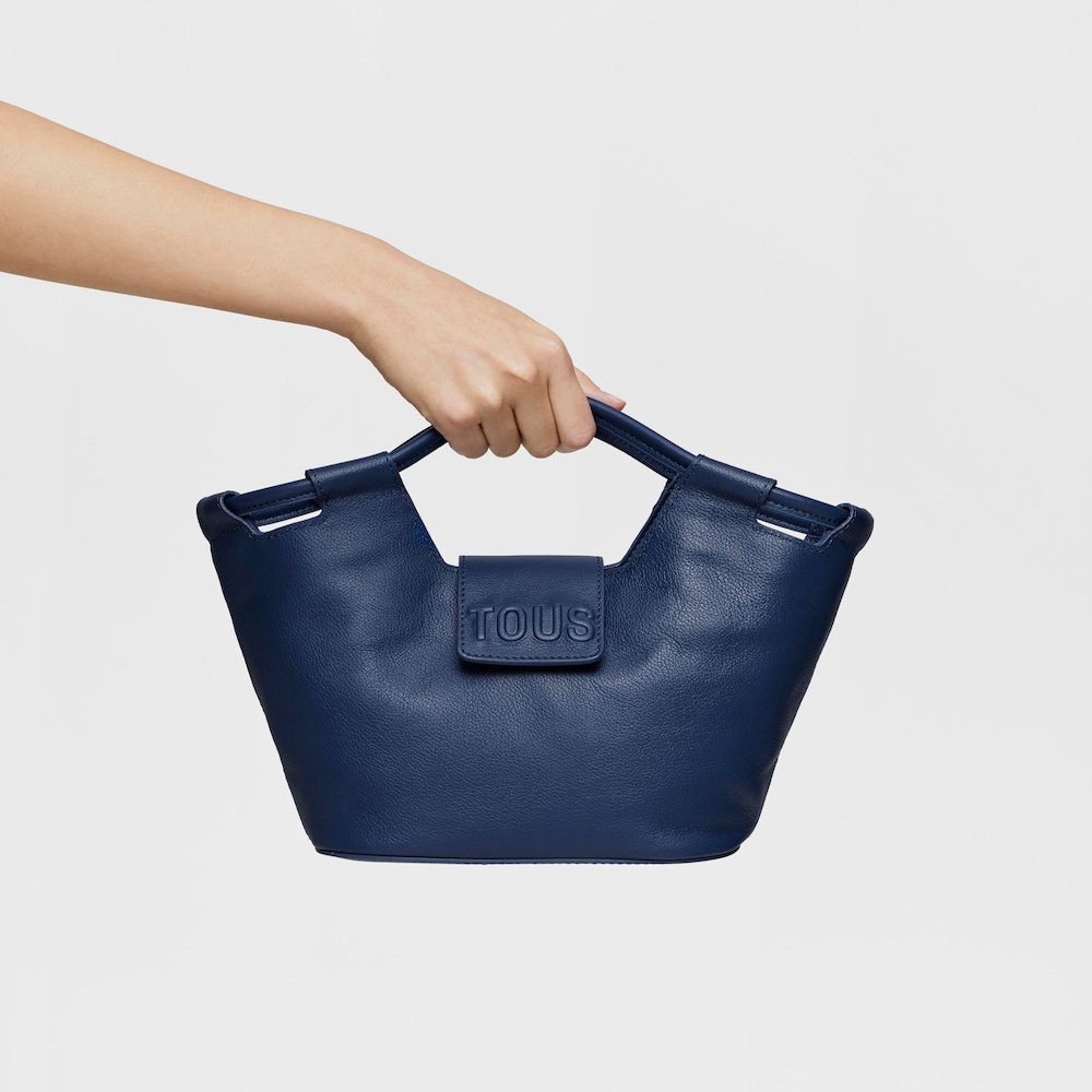 Small navy blue leather Tote bag TOUS Sun