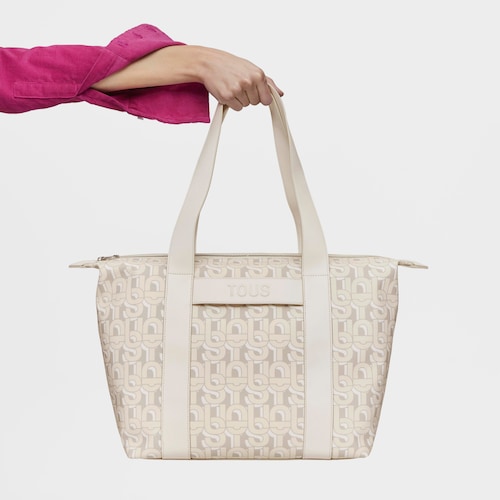 Tote bag grande bege TOUS MANIFESTO