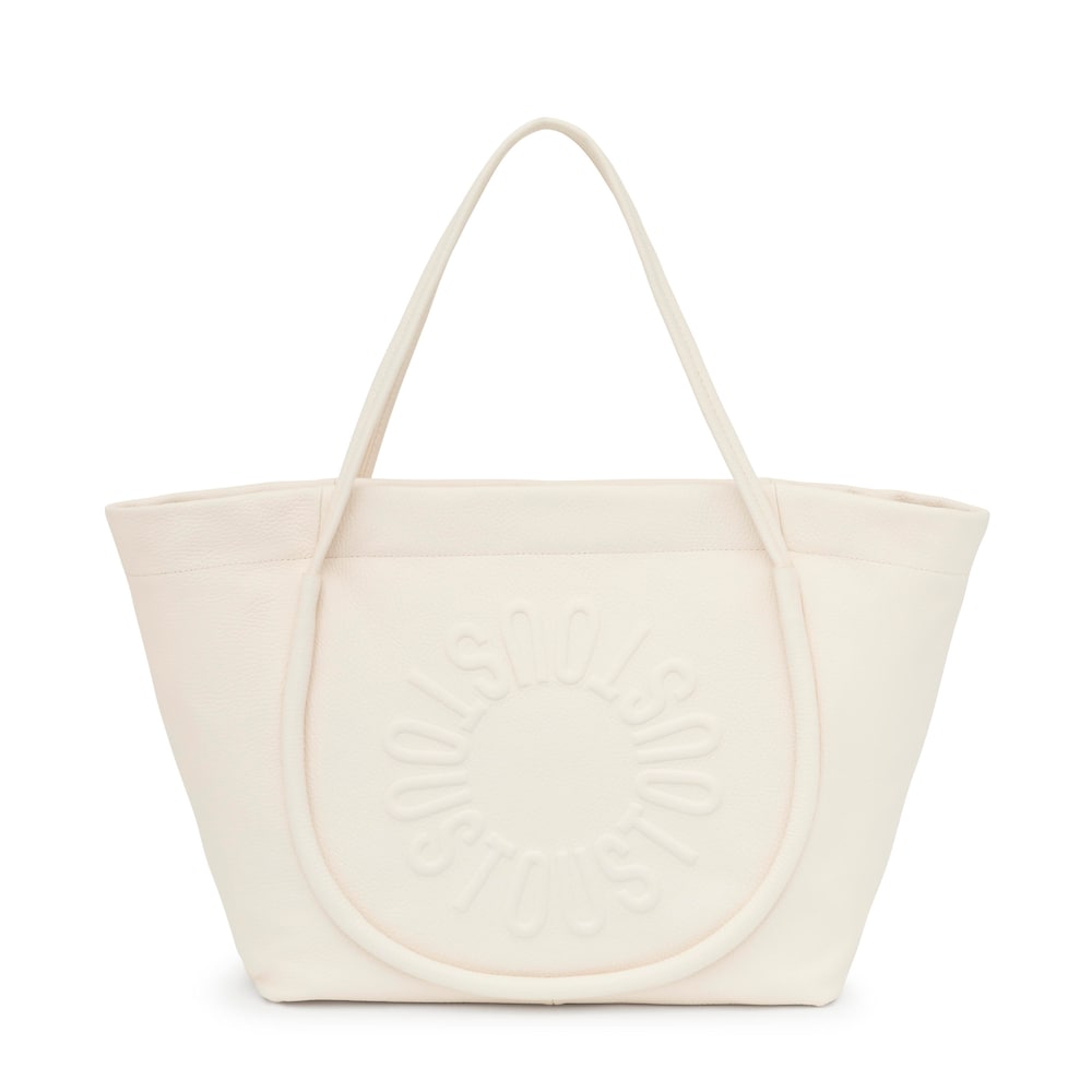 Capazo grande de piel beige TOUS Miranda