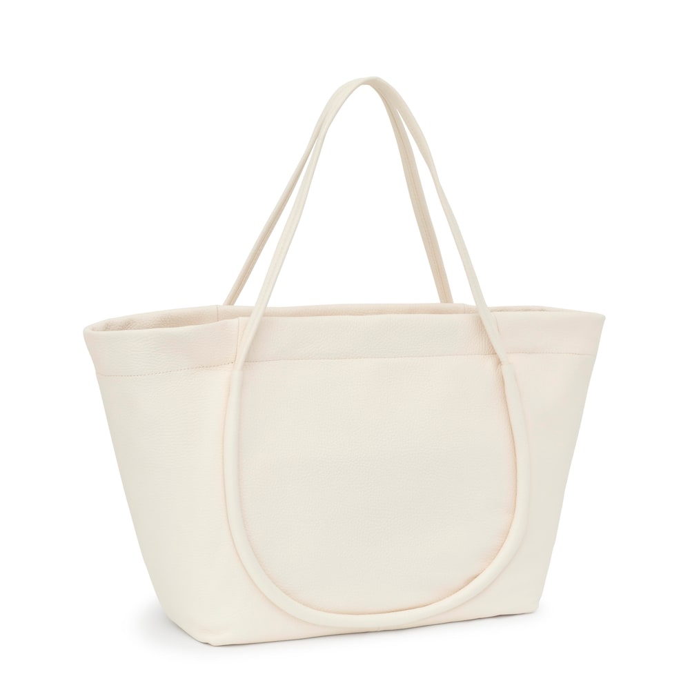 Capazo grande de piel beige TOUS Miranda