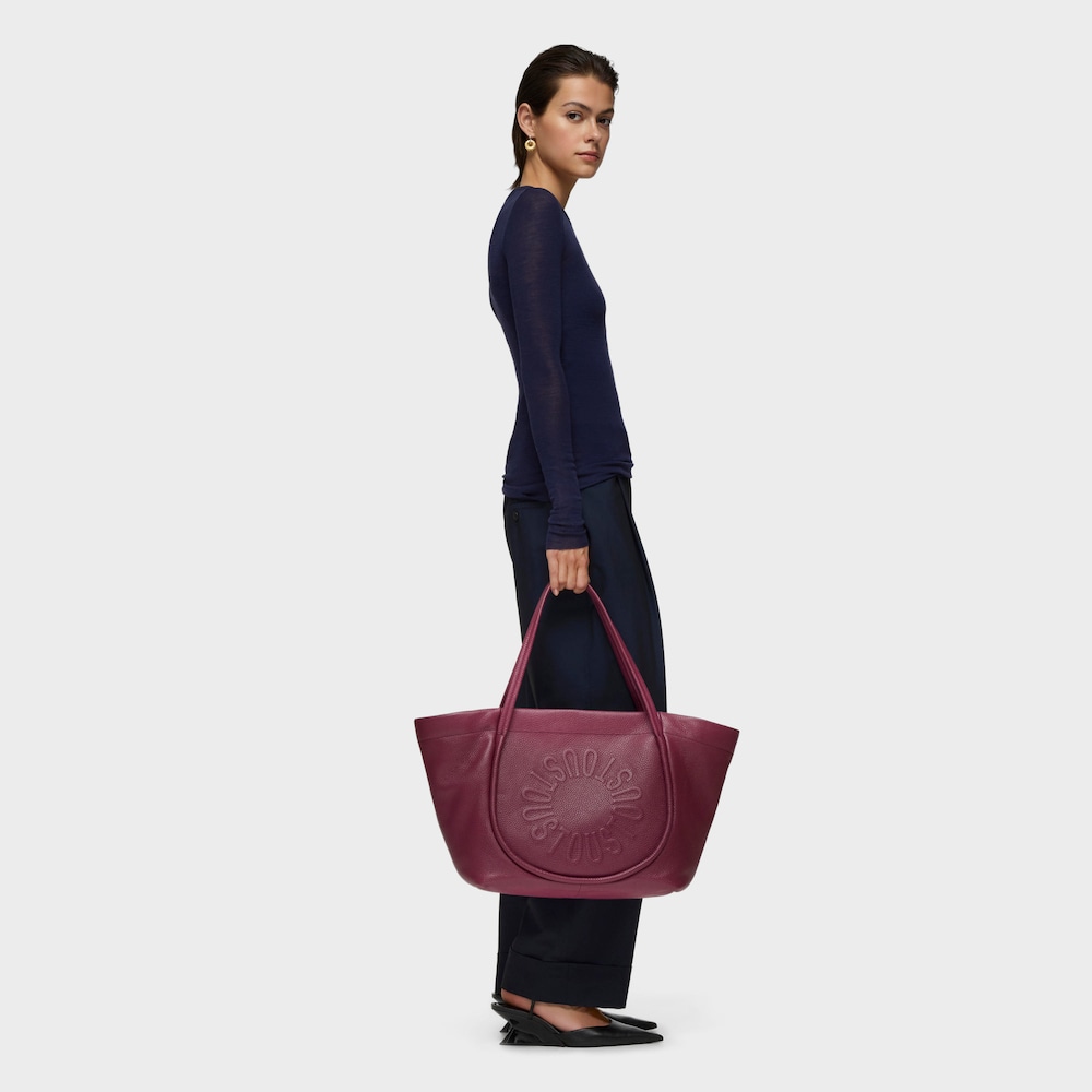 Large burgundy leather Tote bag TOUS Miranda image number 4