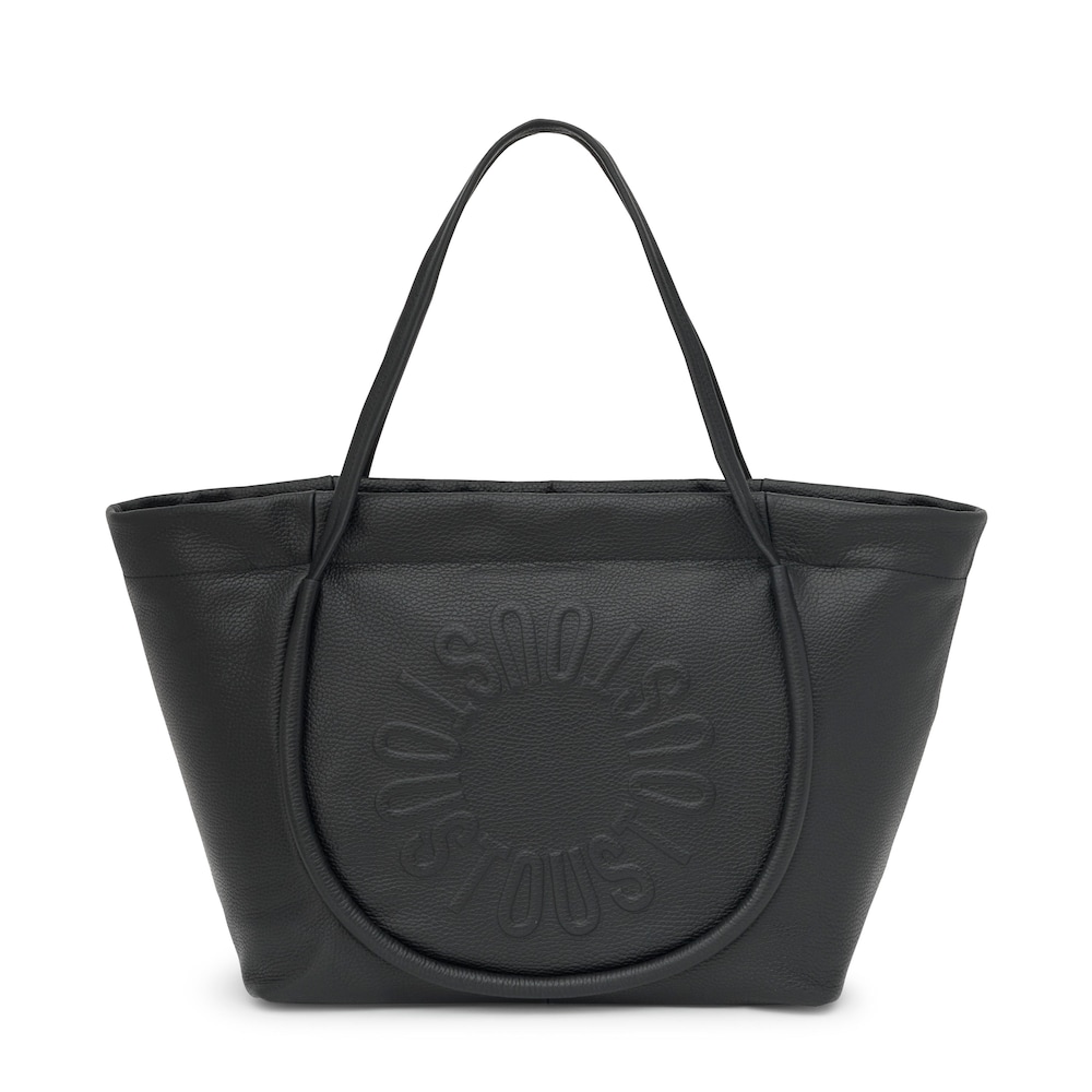 Duża czarna sk&oacute;rzana torba z rączkami TOUS Miranda