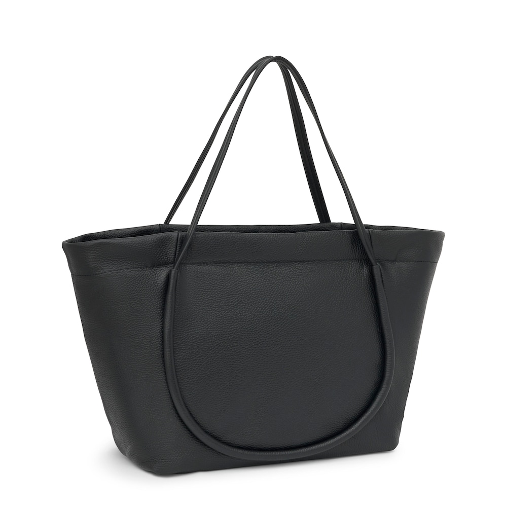 Duża czarna sk&oacute;rzana torba z rączkami TOUS Miranda