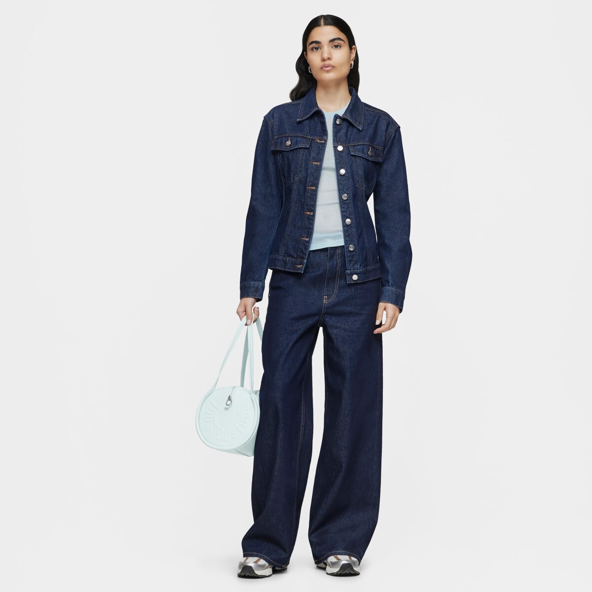Medium light blue leather Duffel bag TOUS Miranda image number 3
