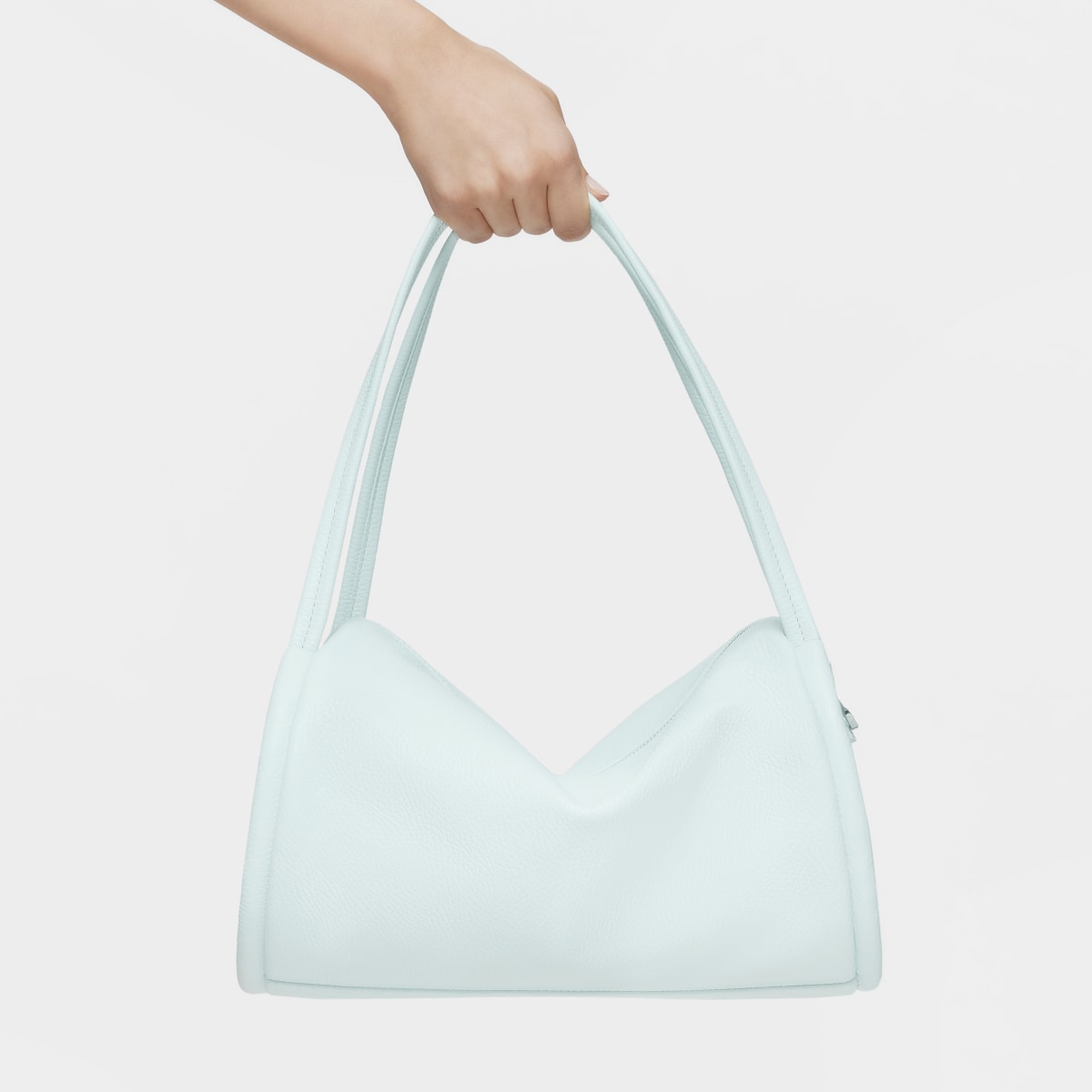 Medium light blue leather Duffel bag TOUS Miranda image number 4