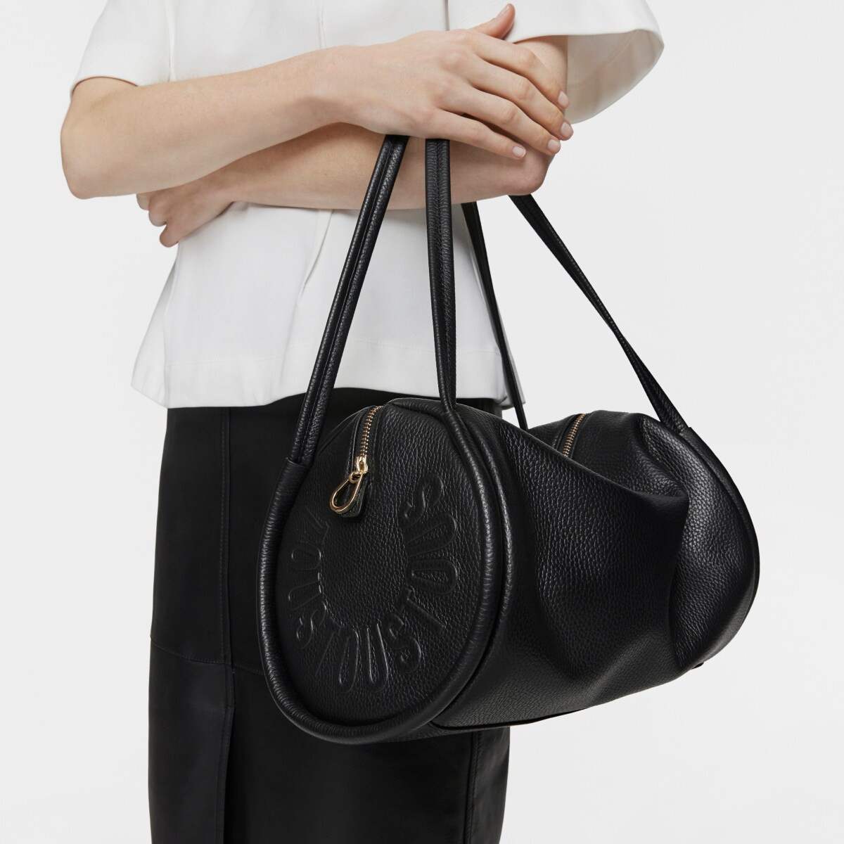 Medium black leather Duffel bag TOUS Miranda image number 6