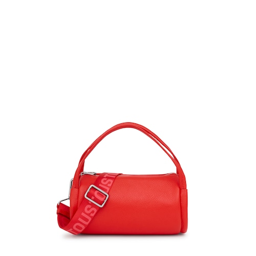 Bolso Duffle de piel peque&ntilde;o de piel rojo TOUS Miranda