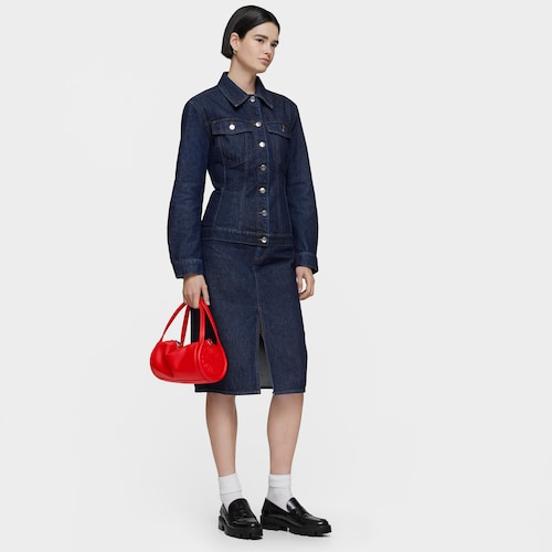 Bolso Duffle de piel peque&ntilde;o de piel rojo TOUS Miranda