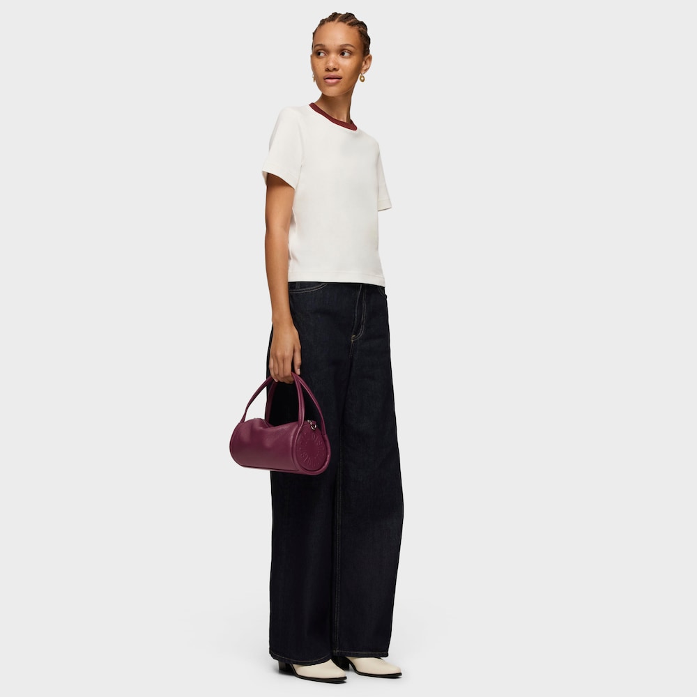 Bolso Duffle peque&ntilde;o de piel burdeos TOUS Miranda