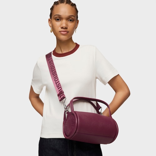 Bolso Duffle pequeño de piel burdeos TOUS Miranda