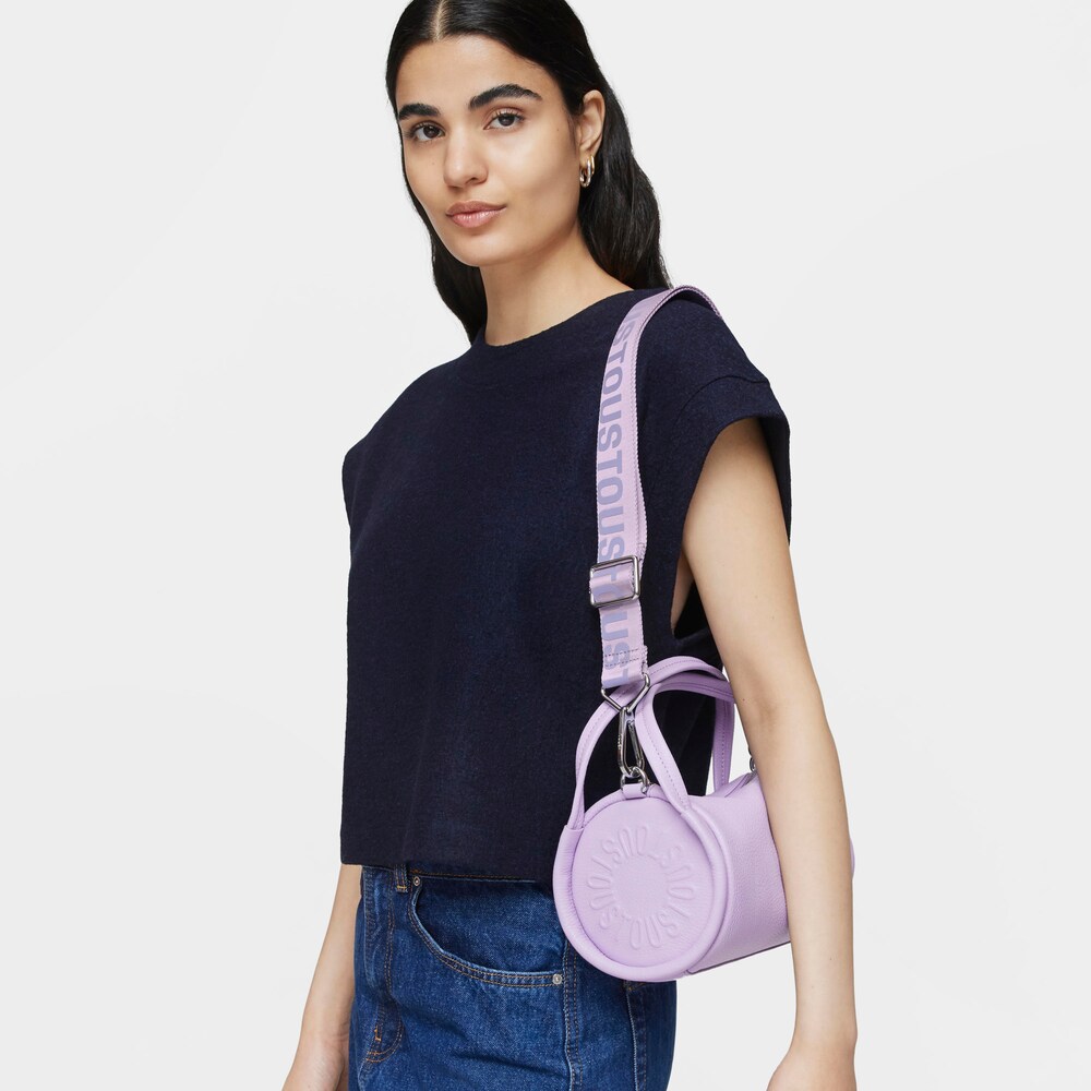 Bolso Duffle de piel peque&ntilde;o lila TOUS Miranda