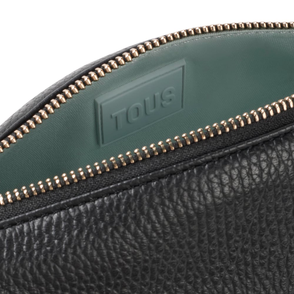 Bolso Duffle de piel peque&ntilde;o de piel negro TOUS Miranda