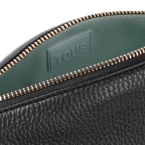 Bolso Duffle de piel peque&ntilde;o de piel negro TOUS Miranda