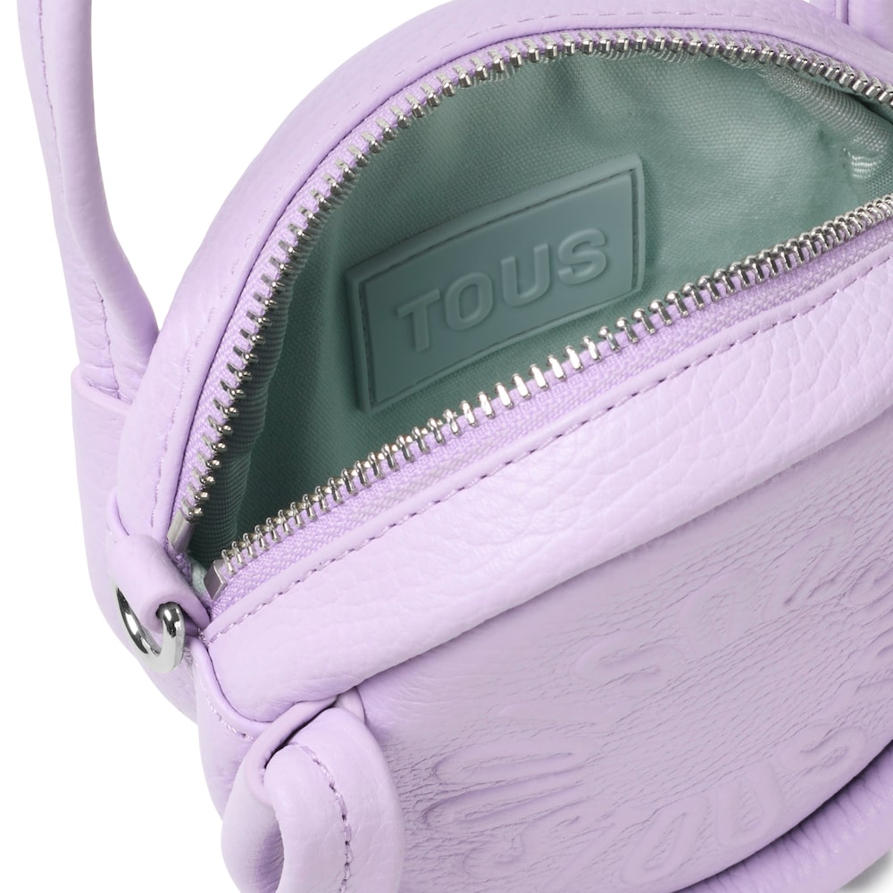 Lilac-colored leather Crossbody minibag TOUS Miranda