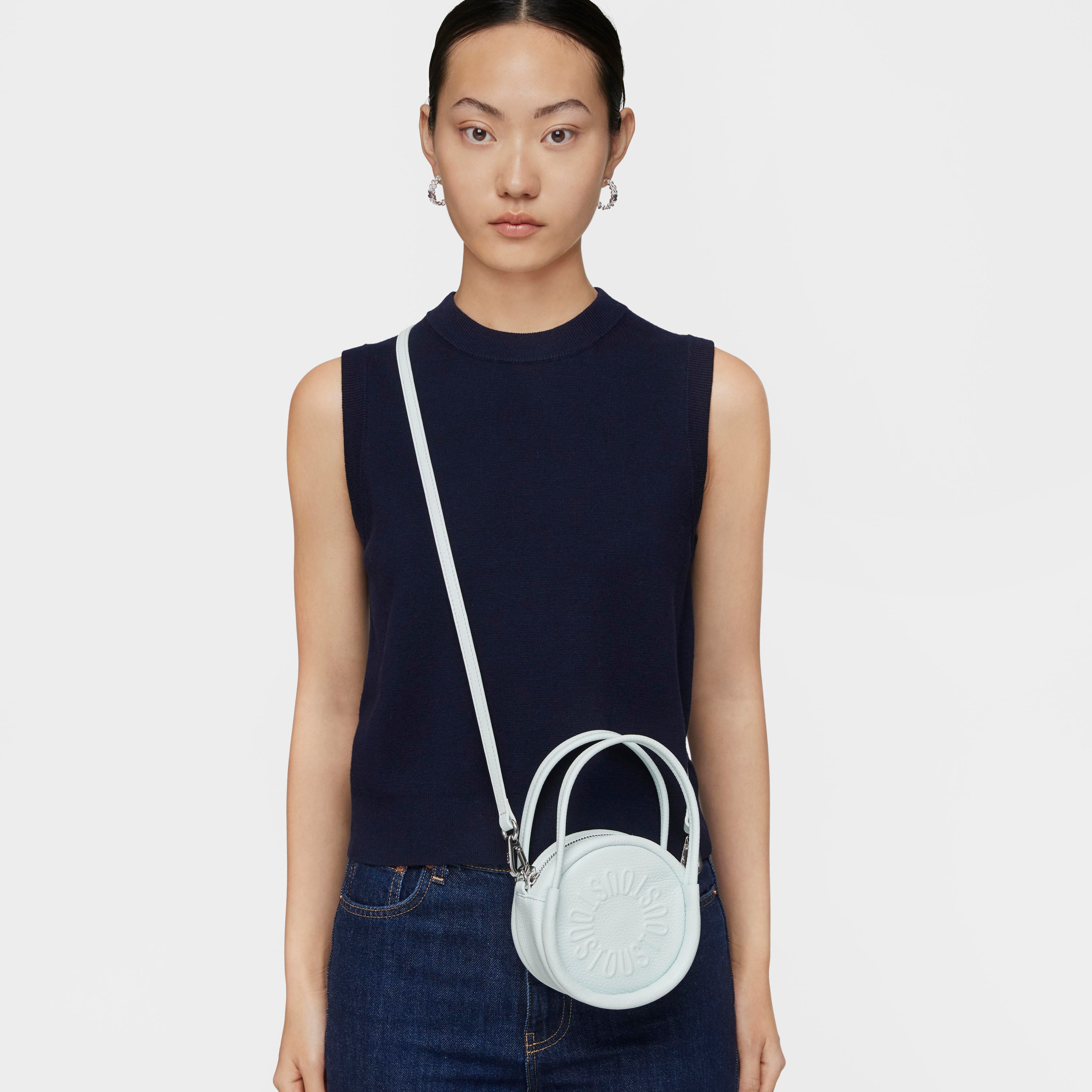 Light blue leather Crossbody minibag TOUS Miranda