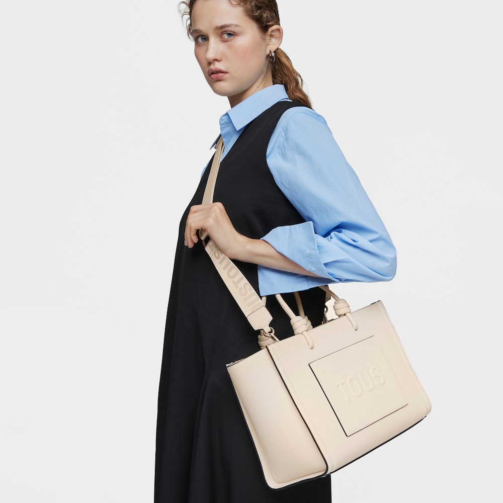Medium beige Amaya Shopping bag TOUS La Rue New image number 6