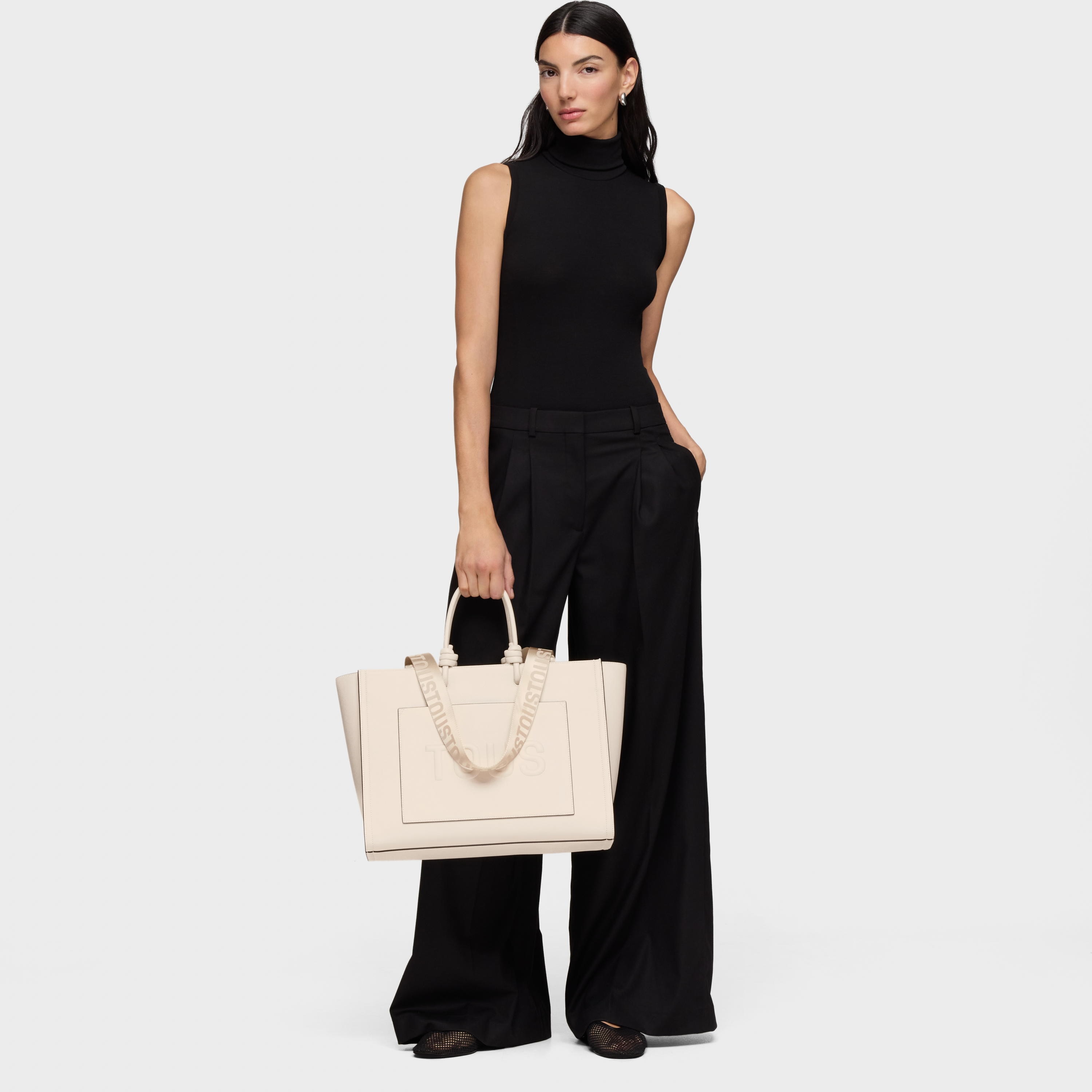 Large beige Amaya Shopping bag TOUS La Rue New