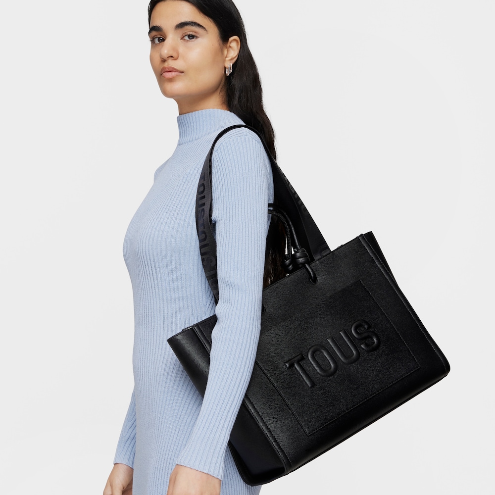 Veľk&aacute; čierna N&aacute;kupn&aacute; ta&scaron;ka Amaya TOUS La Rue New