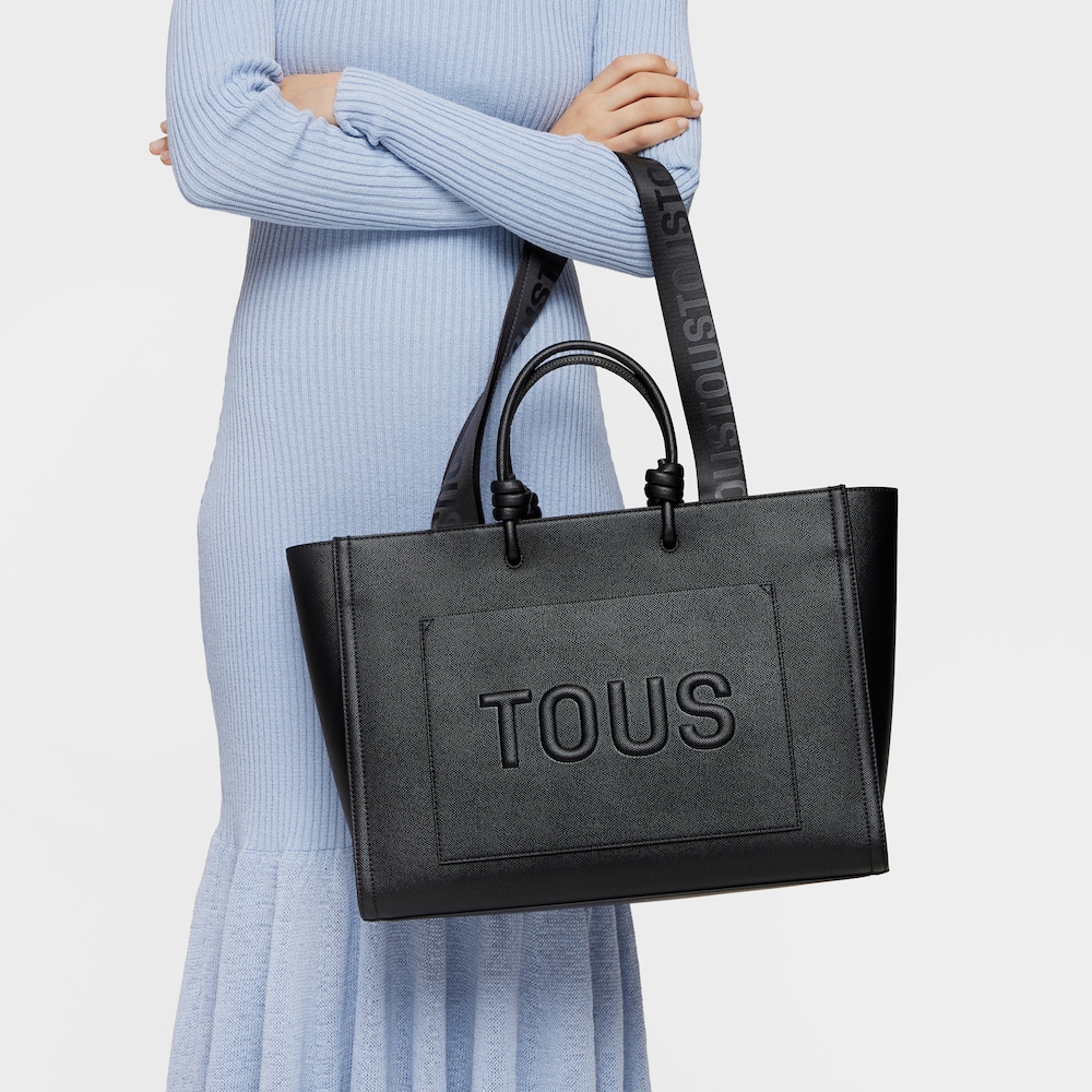 Veľk&aacute; čierna N&aacute;kupn&aacute; ta&scaron;ka Amaya TOUS La Rue New