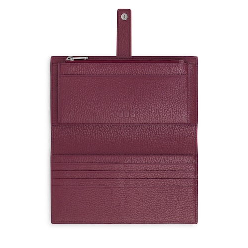 Large burgundy leather Flap wallet TOUS Miranda