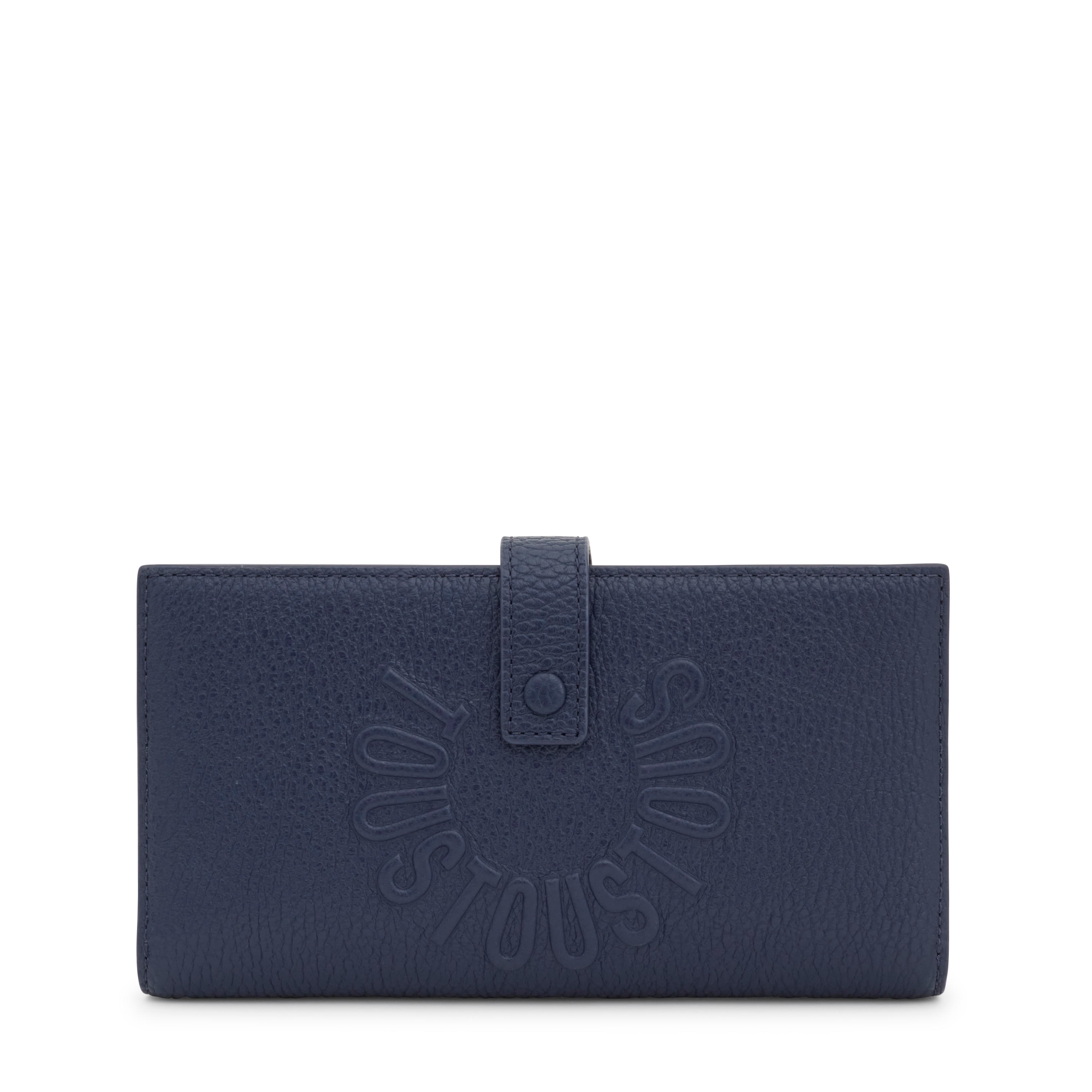 Large navy blue leather Flap wallet TOUS Miranda