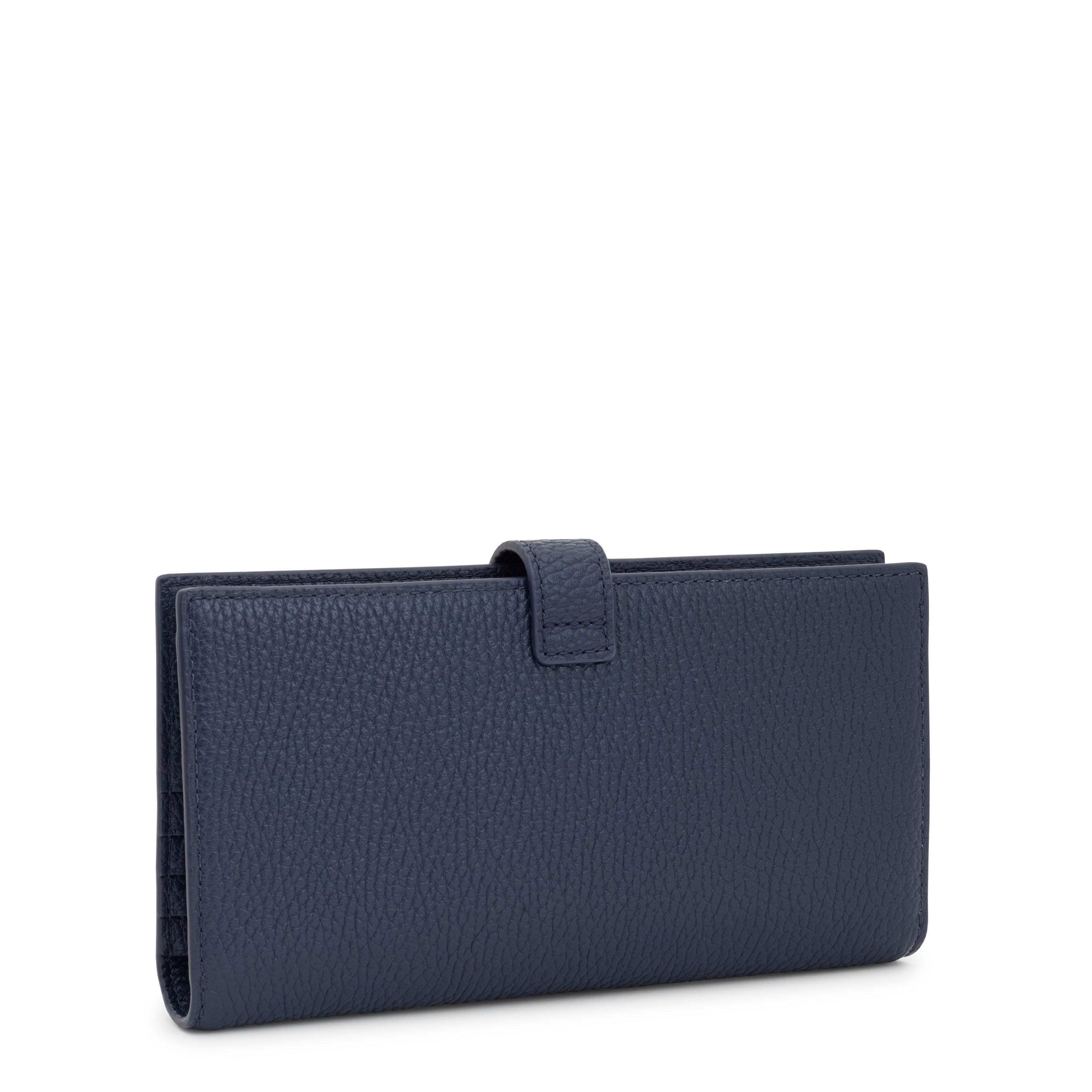 Large navy blue leather Flap wallet TOUS Miranda