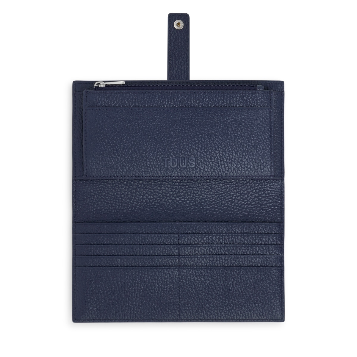 Billetera grande Flap de piel azul marino TOUS Miranda