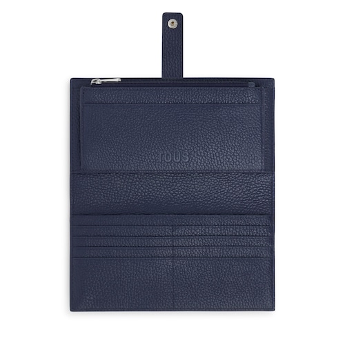 Large navy blue leather Flap wallet TOUS Miranda