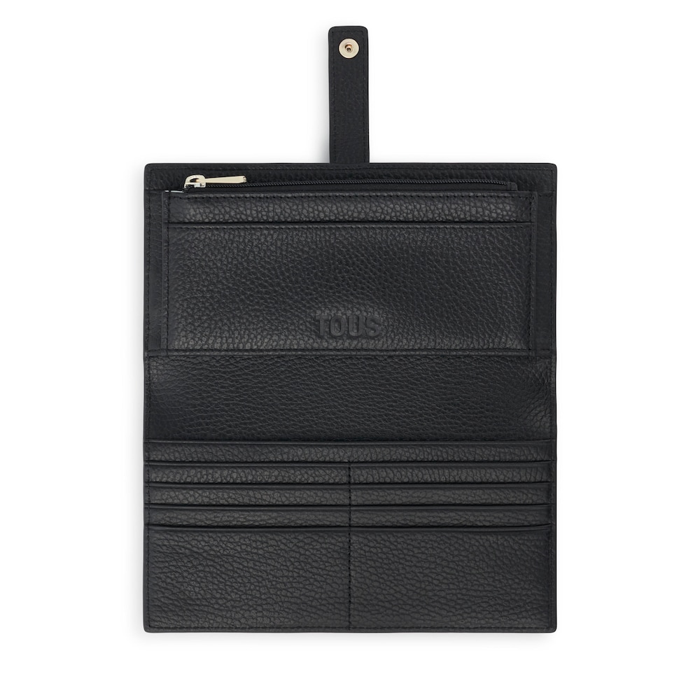 Large black leather Flap Wallet TOUS Miranda