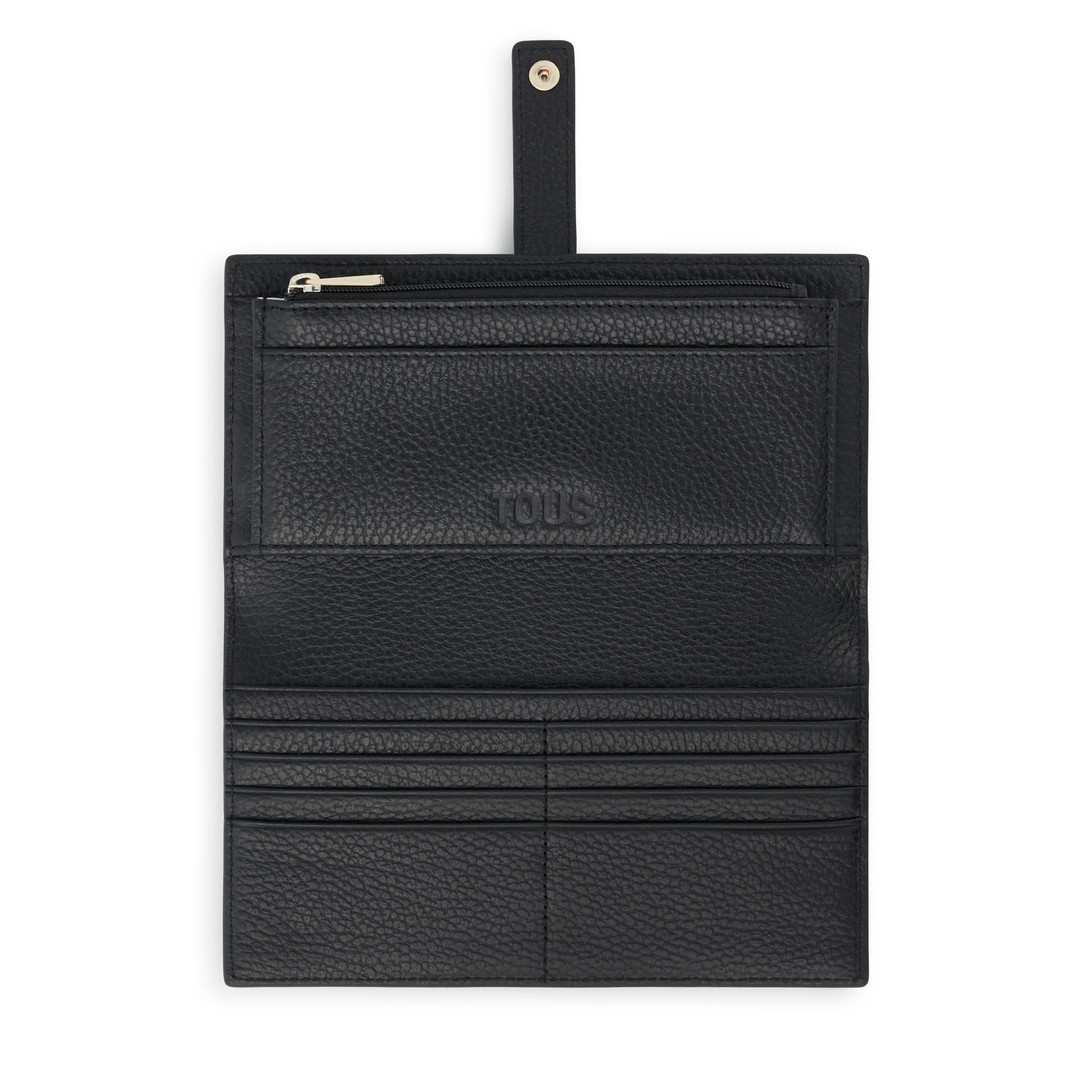 Large black leather Flap Wallet TOUS Miranda
