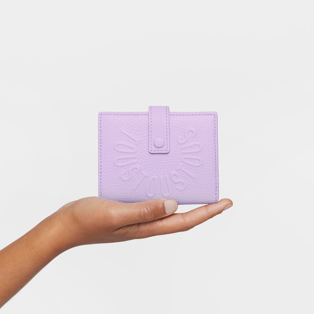 Lilac-colored leather Flap Card wallet TOUS Miranda