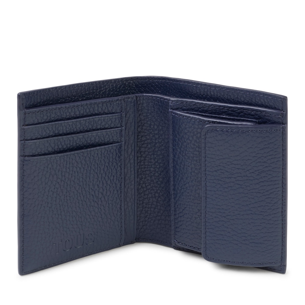 Navy blue leather Flap Card wallet TOUS Miranda image number 2