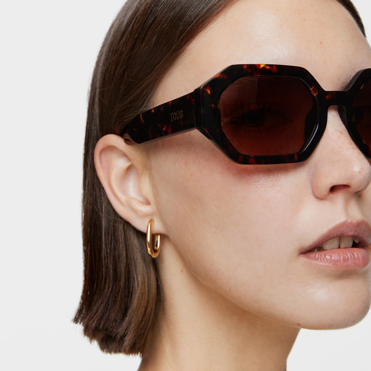 Havana-colored Sunglasses TOUS Geometric