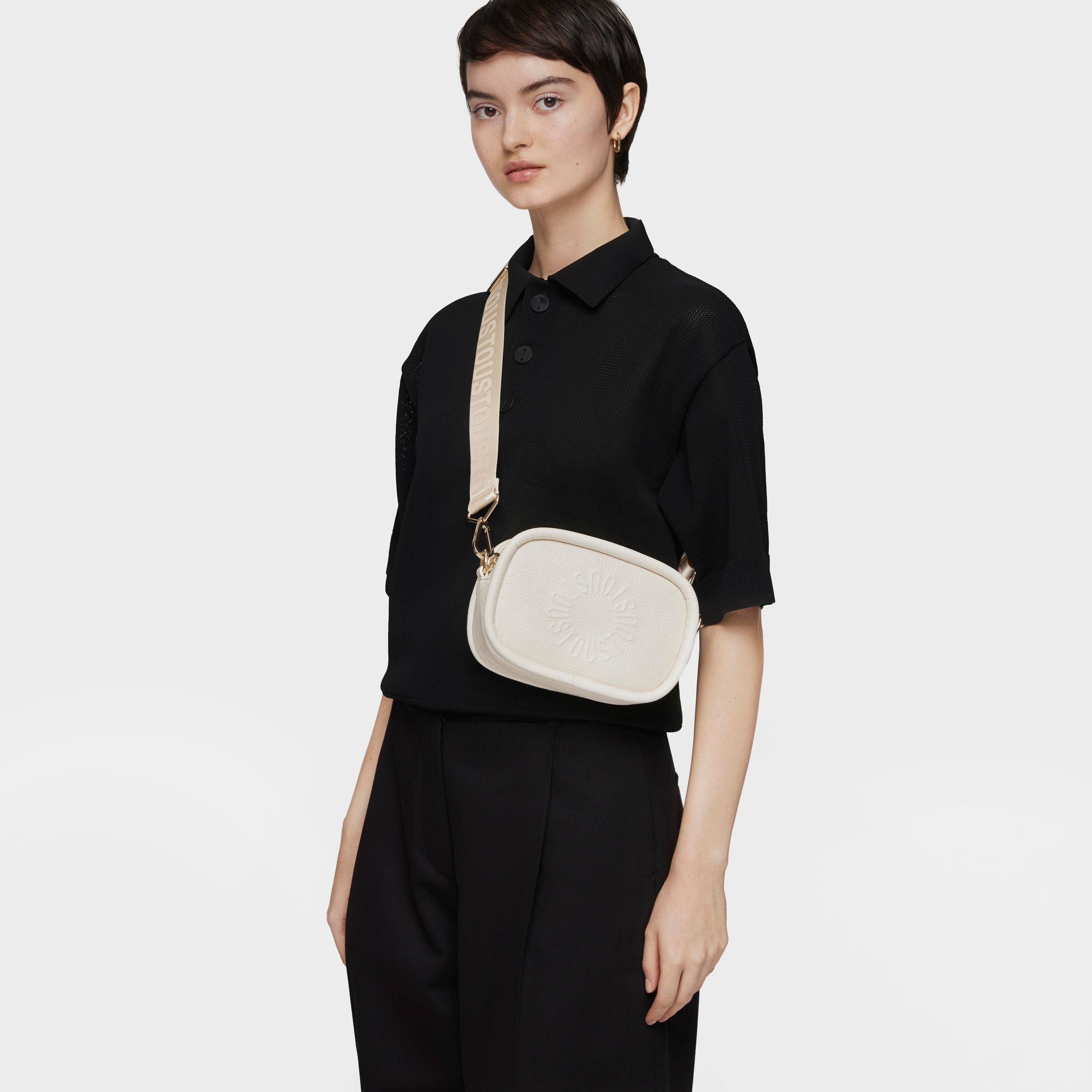 Beige leather Crossbody Reporter bag TOUS Miranda