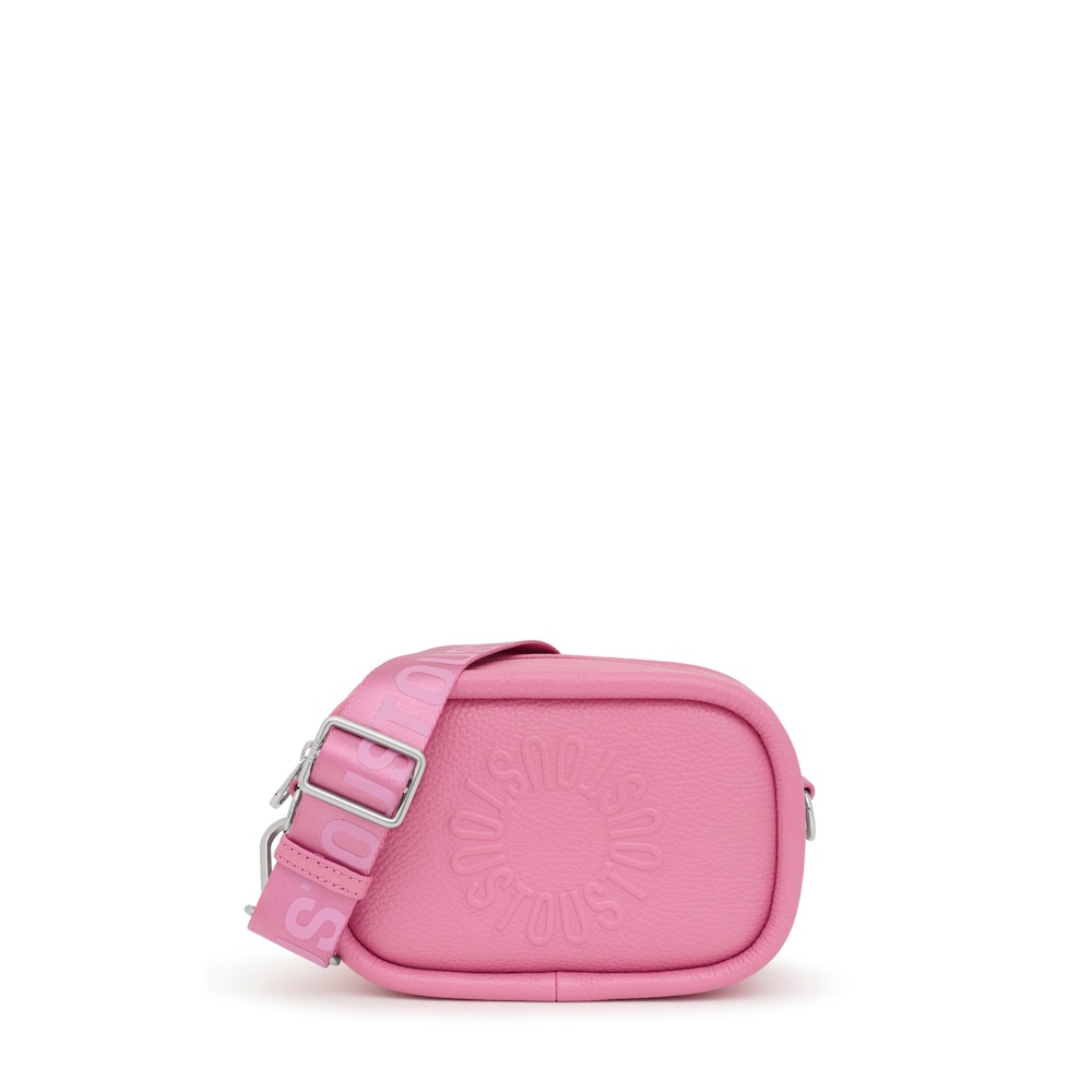 Dark pink leather Crossbody reporter bag TOUS Miranda image number 0