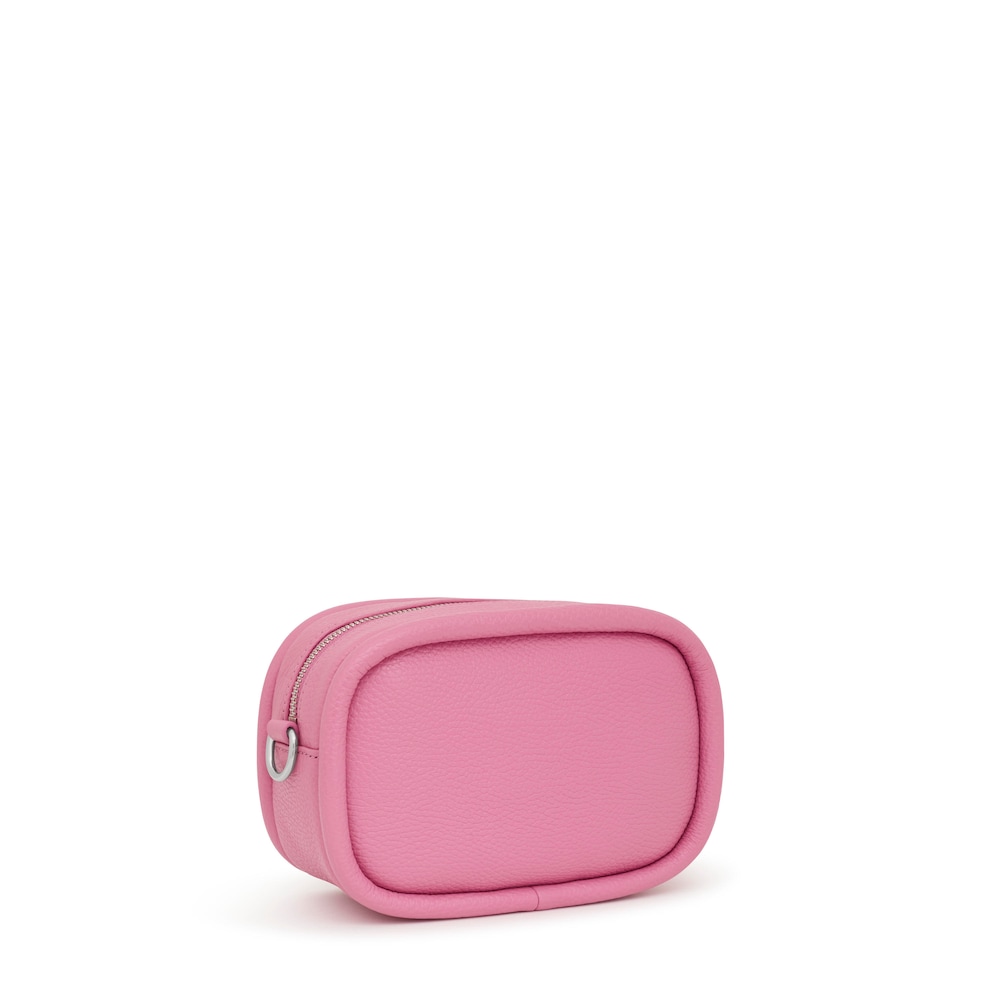Dark pink leather Crossbody reporter bag TOUS Miranda image number 1