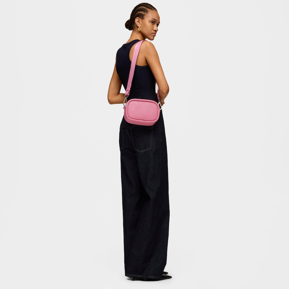 Dark pink leather Crossbody reporter bag TOUS Miranda image number 4