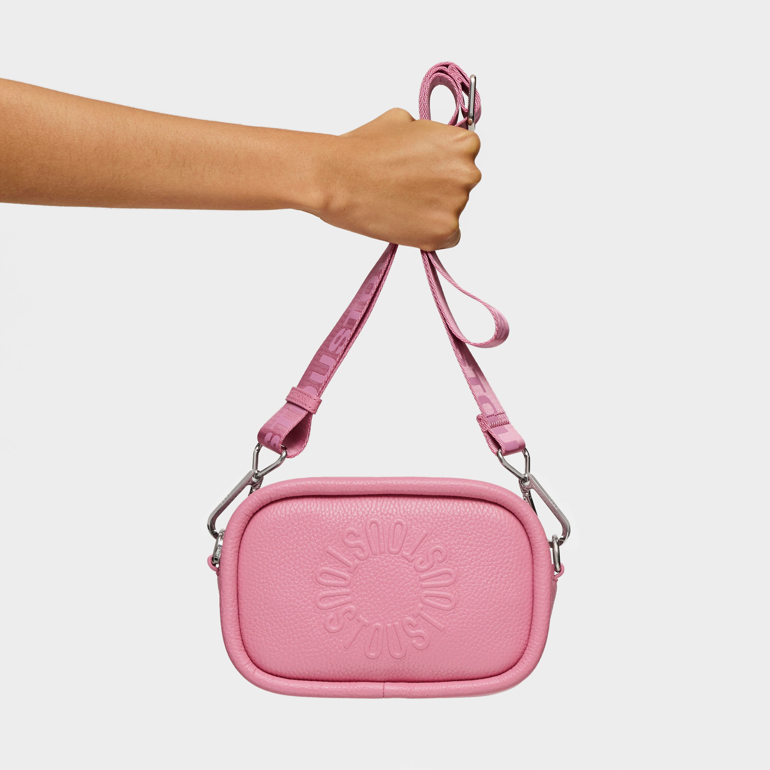 Dark pink leather Crossbody reporter bag TOUS Miranda