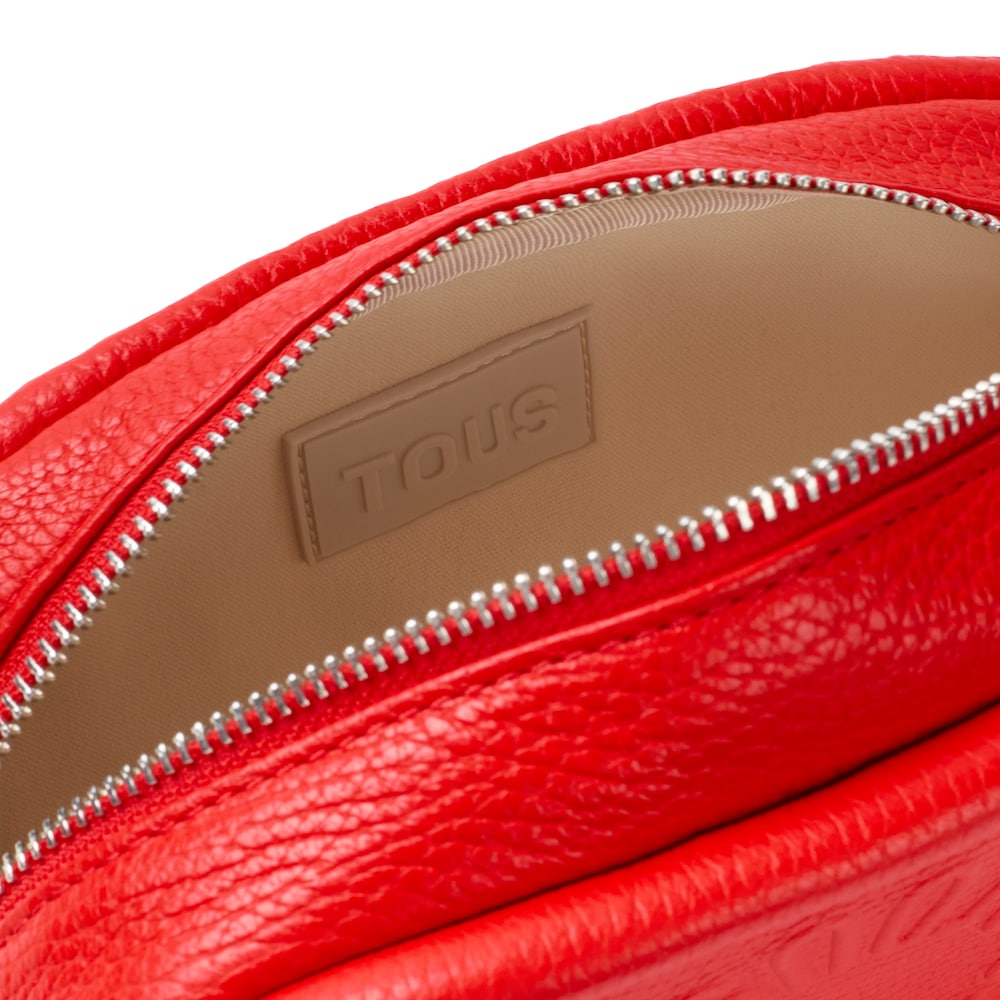 Red leather Crossbody Reporter bag TOUS Miranda