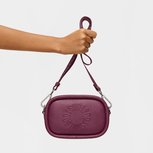 Burgundy leather Crossbody reporter bag TOUS Miranda