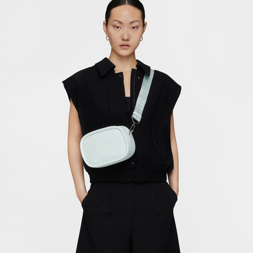 Light blue leather Crossbody Reporter bag TOUS Miranda